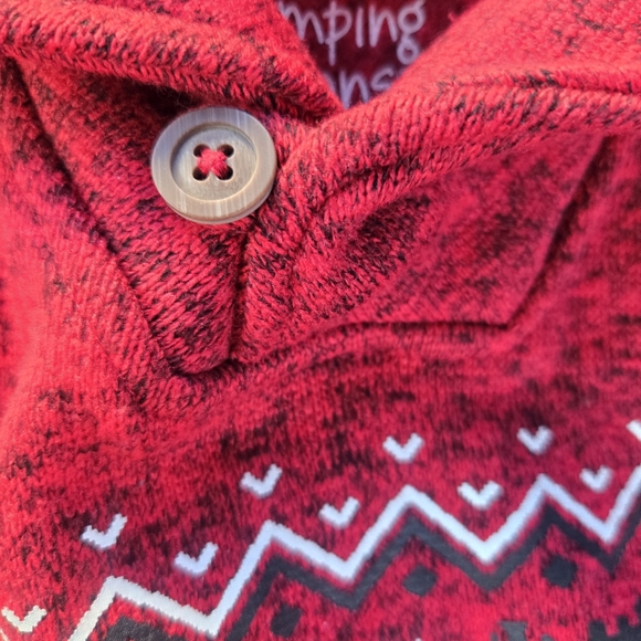 Boys Red Holiday Season Long Sleeve Pullover with Collar Red Size 5T - Picture 5 of 6